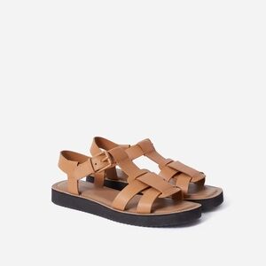 Everlane Tan Fisherman Leather Sandals Size 8 EUC Adjustable Strap Summer
